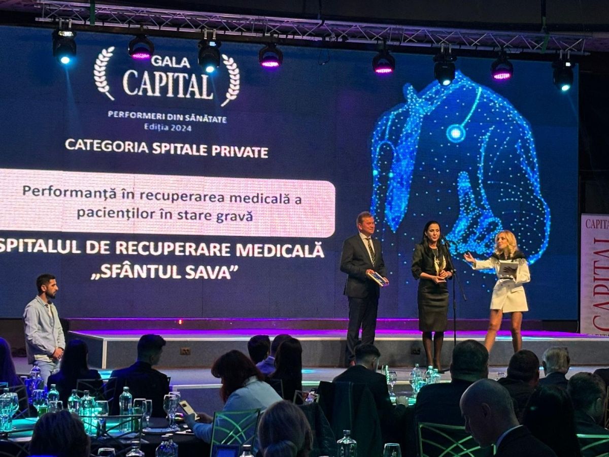 Spitalul de Recuperare Medicală `Sfântul Sava` – premiat de Capital Top 100 Performeri în Sănătate